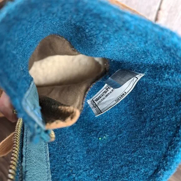 UGG Fabrice Chestnut Block Heel Lace Up Wool Lined Boots Women's Sz 6.5 (GUC) - Picture 8 of 9